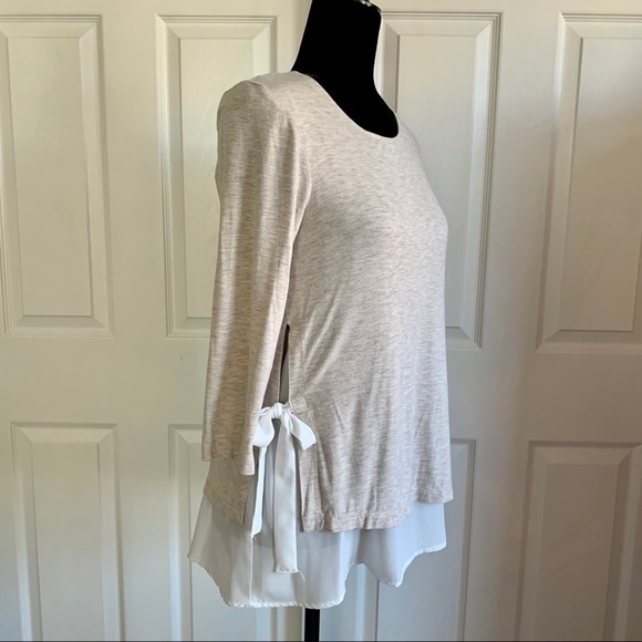 Anthropologie Pebble and Stone Nude Cream Tiered Top - Picture 4 of 8